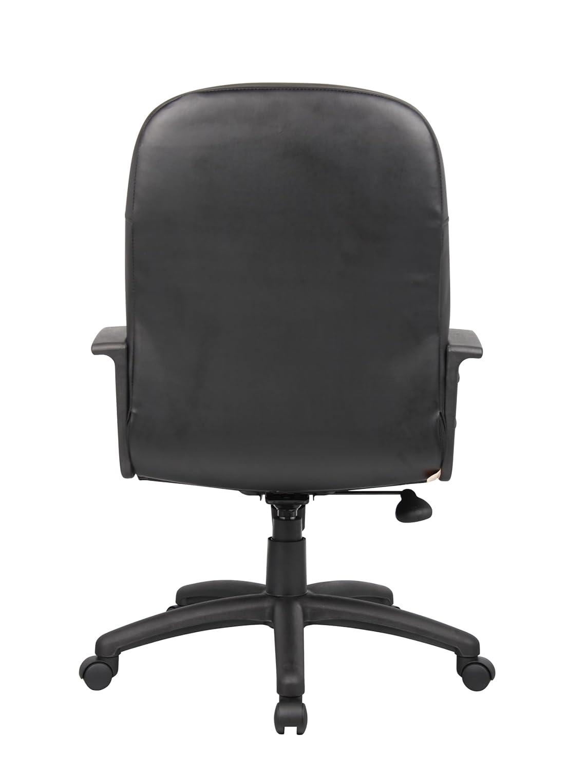 Executive Leather Budget Chair Black - Boss Office Products: Swivel, Lumbar Support, 250lb Capacity