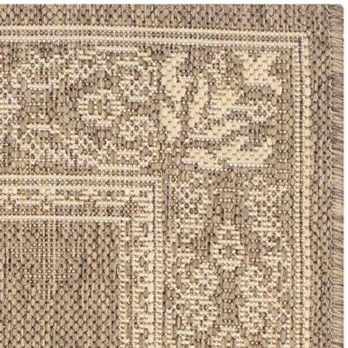 SAFAVIEH Courtyard Derek Geometric Indoor/Outdoor Area Rug, 2' x 3'7", Brown/Natural