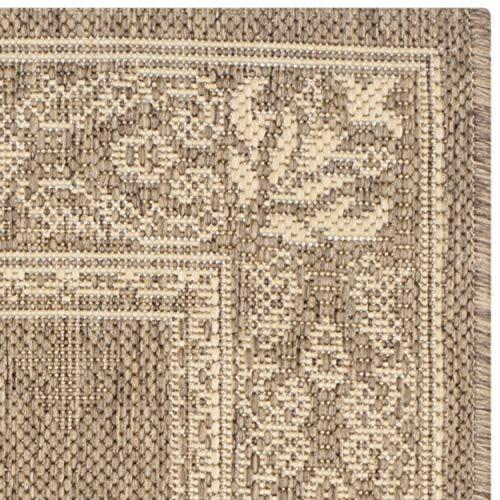 SAFAVIEH Courtyard Derek Geometric Indoor/Outdoor Area Rug, 2' x 3'7", Brown/Natural
