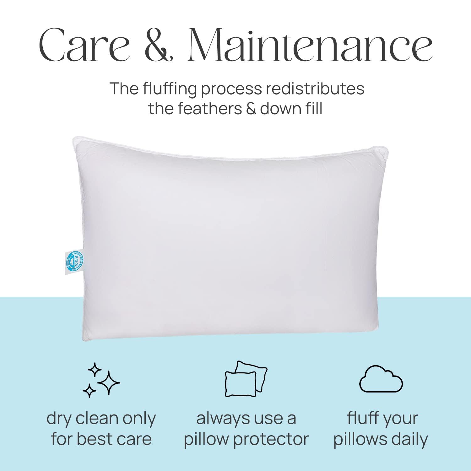 East Coast Bedding 10/90 Pure Dream Firm Goose Down Feather Pillow, King Size, Set of 2