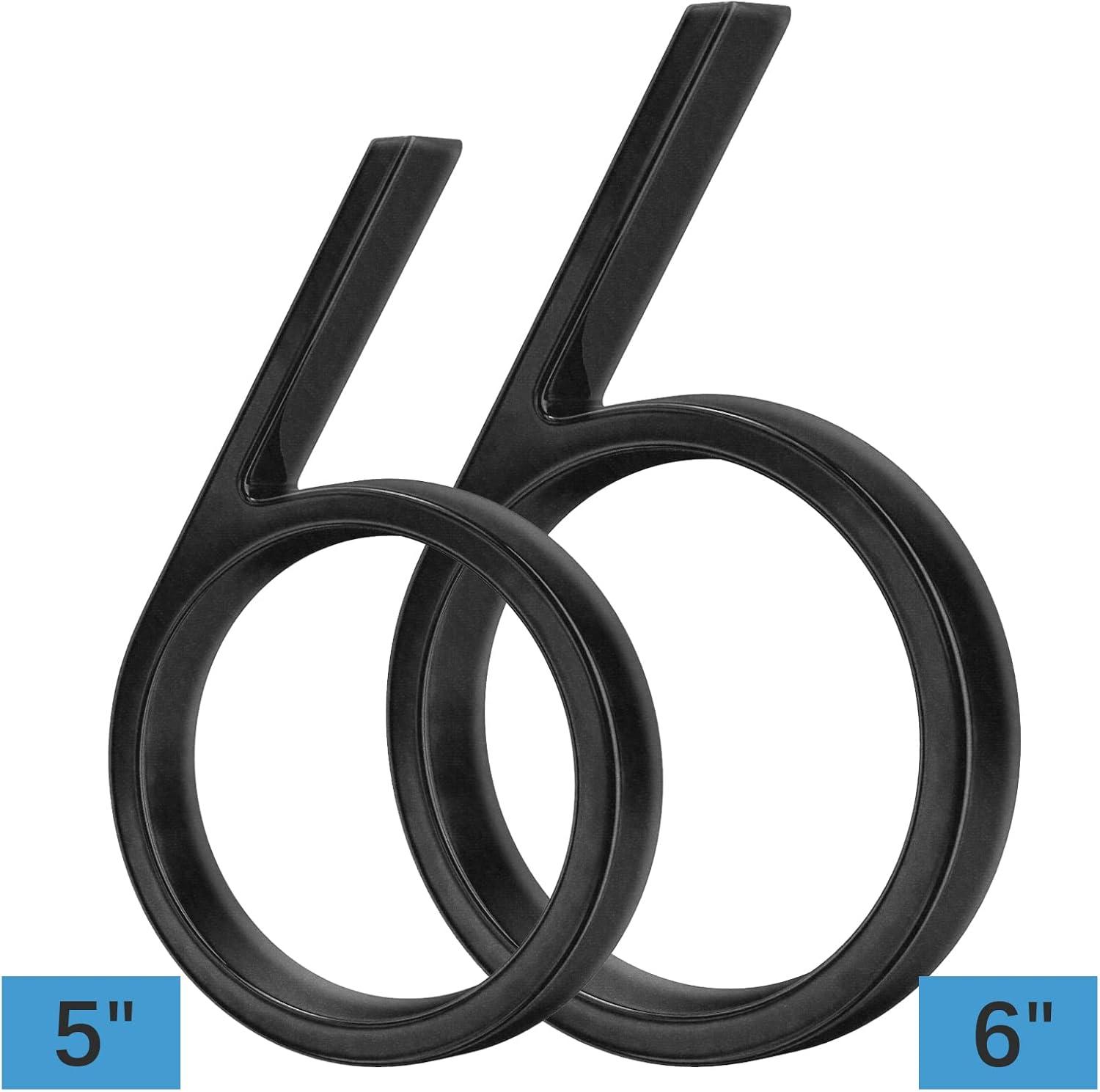 6 Inch Black Metal Floating House Number with Screws