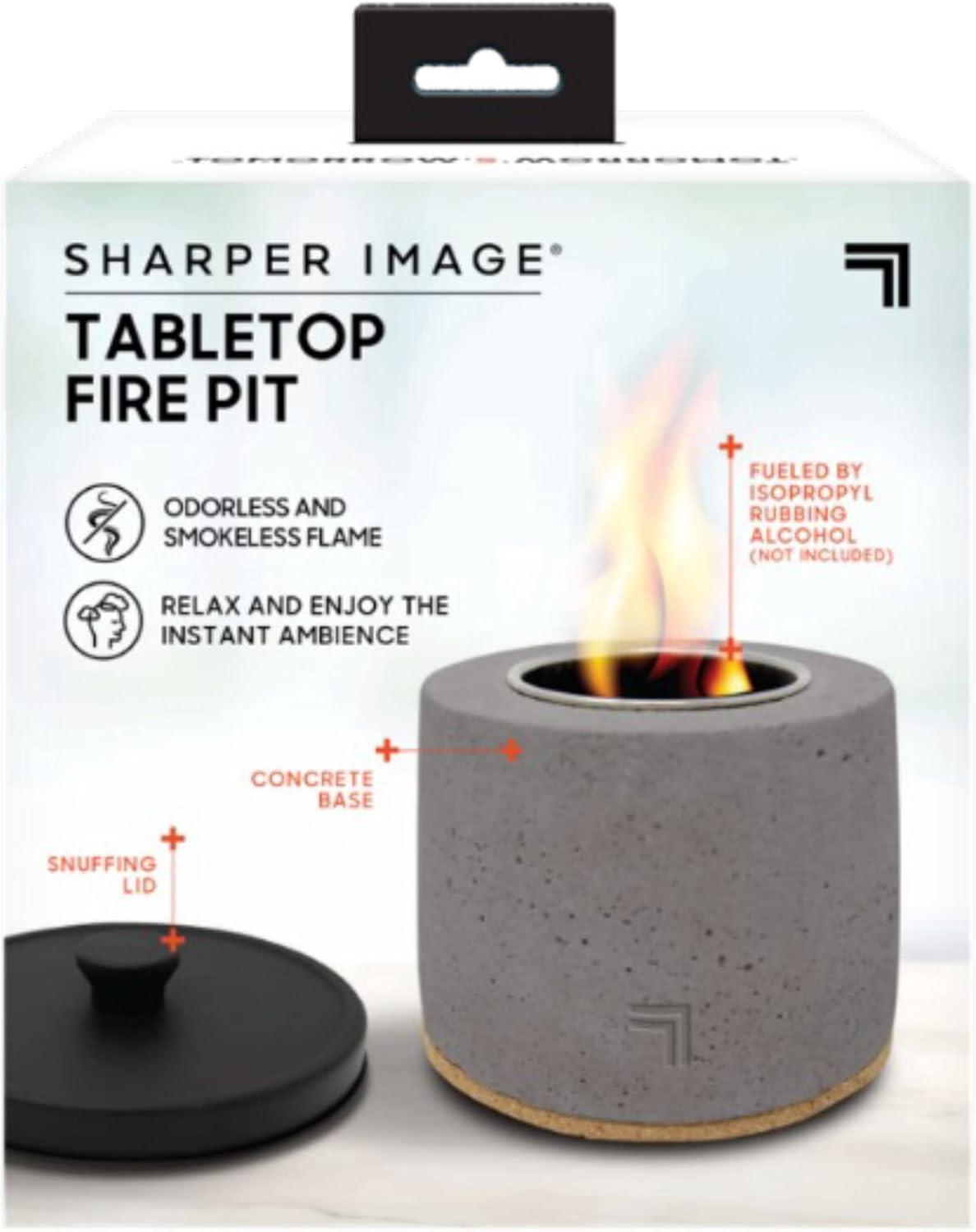 Sharper Image Outdoor Tabletop Fireplace Gray