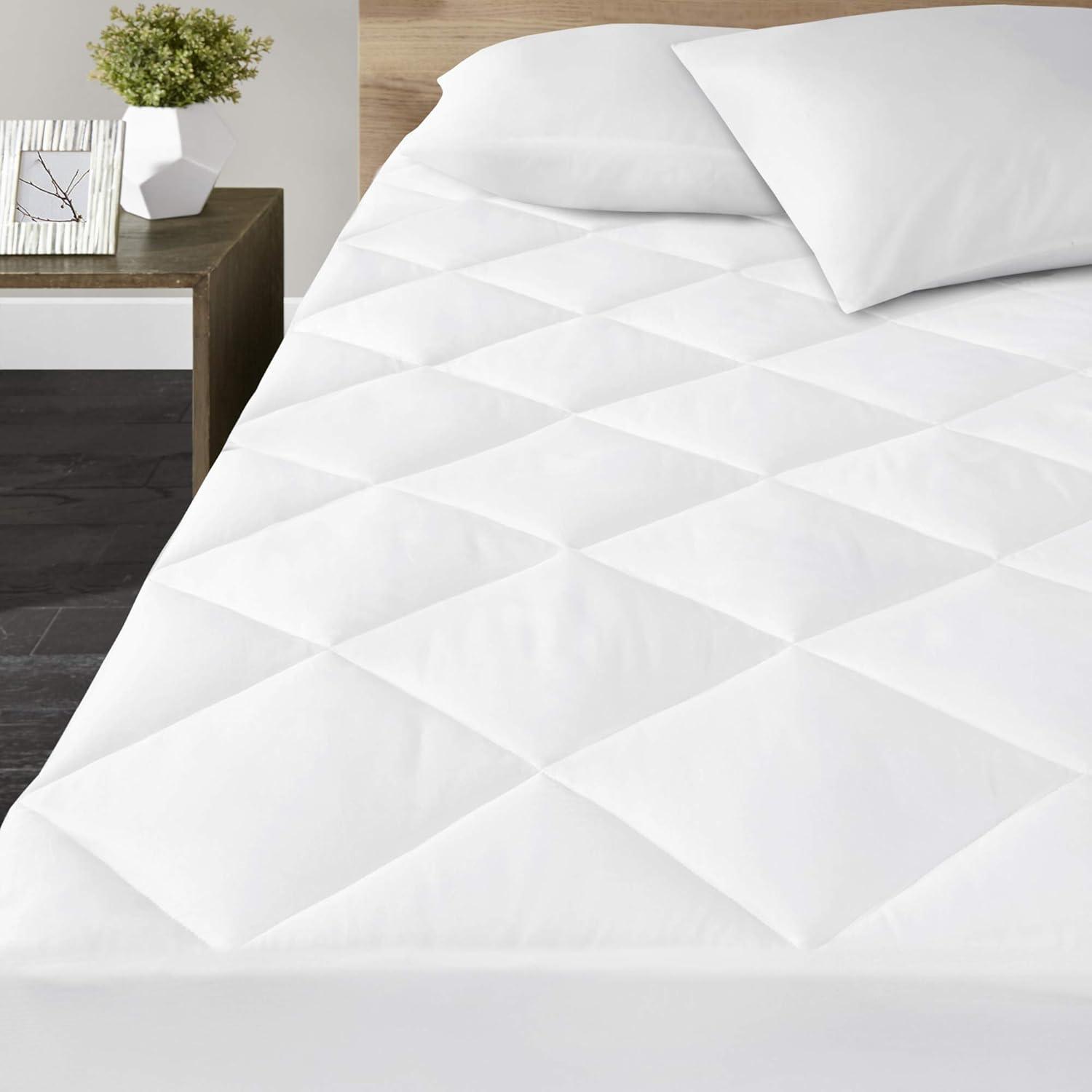 Madison Park California King Ensure 300 Thread Count Cotton Sateen Waterproof Mattress Pad: Hypoallergenic, Quilted