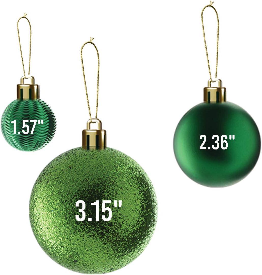 Prextex Christmas Ball Ornaments for Christmas Decorations - 36 pcs, Green