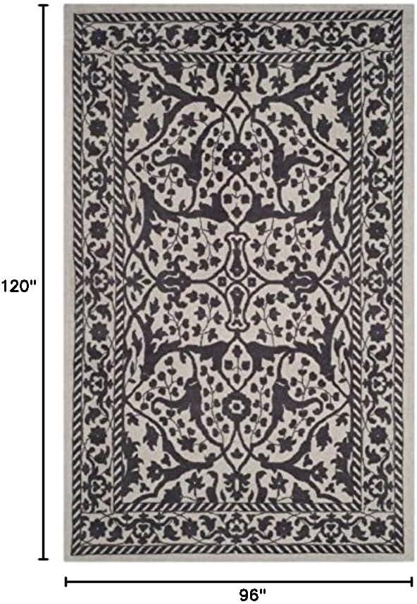 SAFAVIEH Area Rug 8x10 - Restoration Vintage Collection - Large - Silver & Grey, Handmade Wool, Ideal for Living Room, Bedroom, Office, Dining Space (RVT102H)