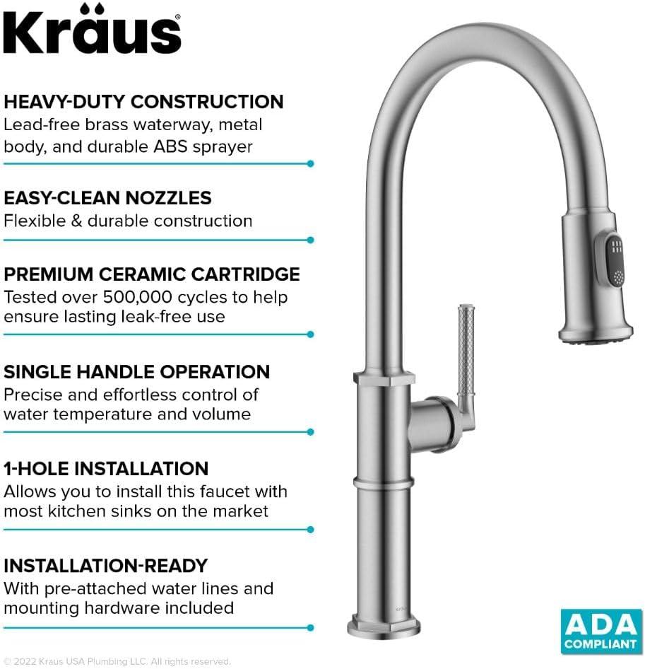 KRAUS Allyn Pull-Down Single Handle Kitchen Faucet