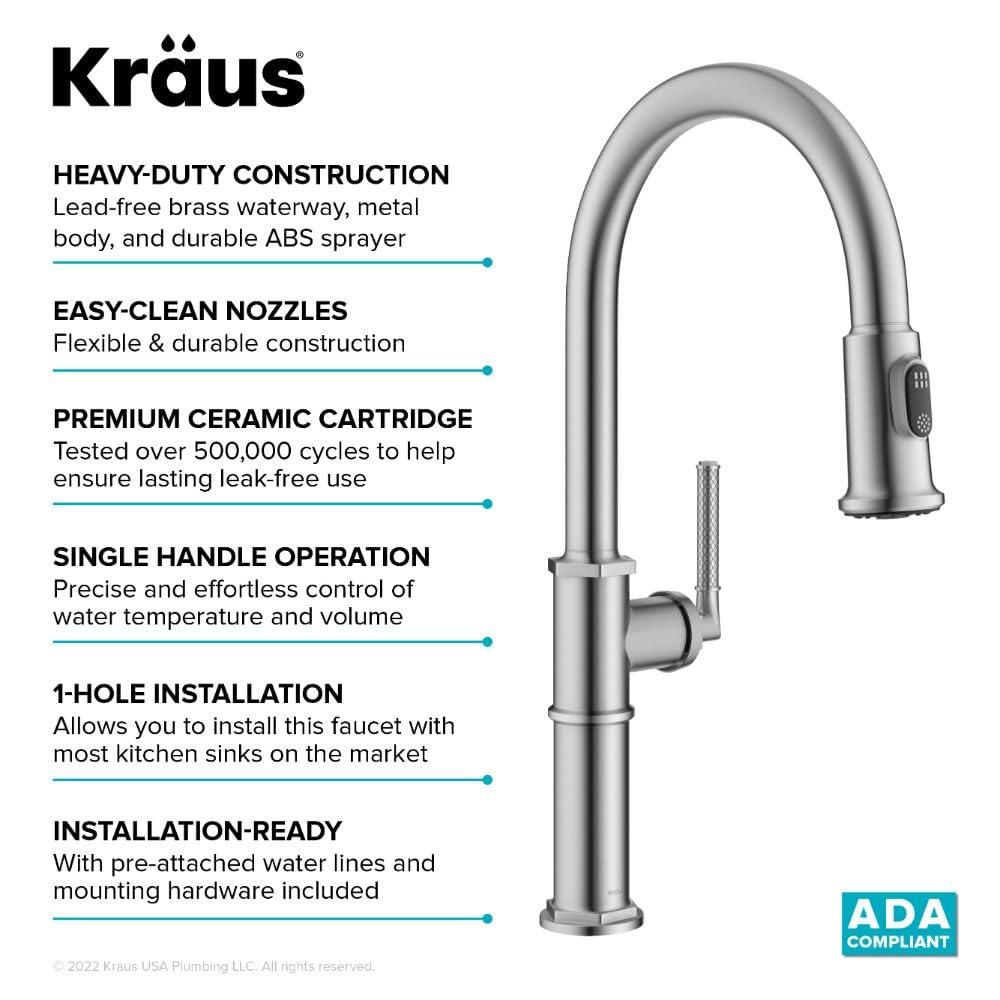 KRAUS Allyn Pull-Down Single Handle Kitchen Faucet