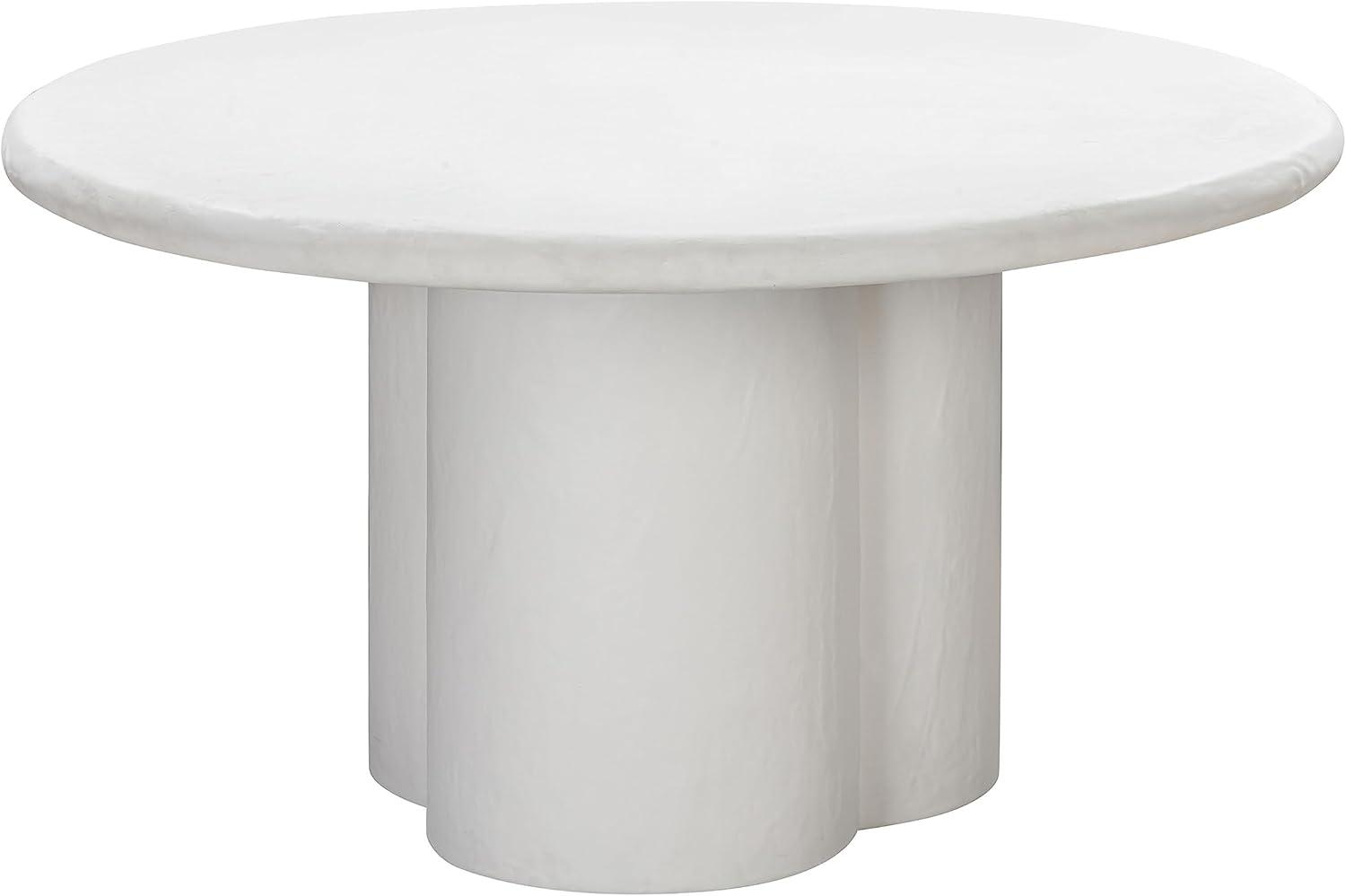 White Round Marble Contemporary Dining Table for Six