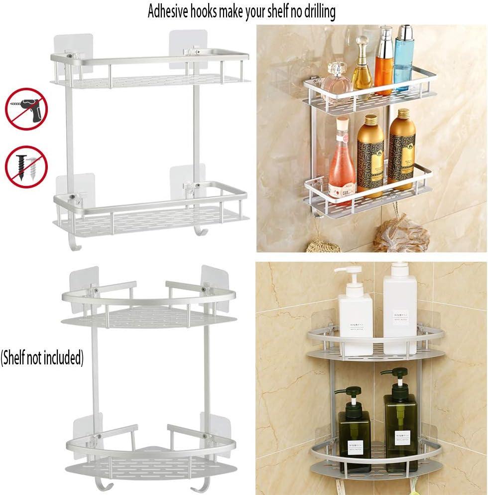 XZZ 8PCS Clear Adhesive Sticky Wall Hooks,No Drilling Strong Waterproof Sticker Hanger for Kitchen, Shower and Bathroom 20kg/44lb. (Max Loading)