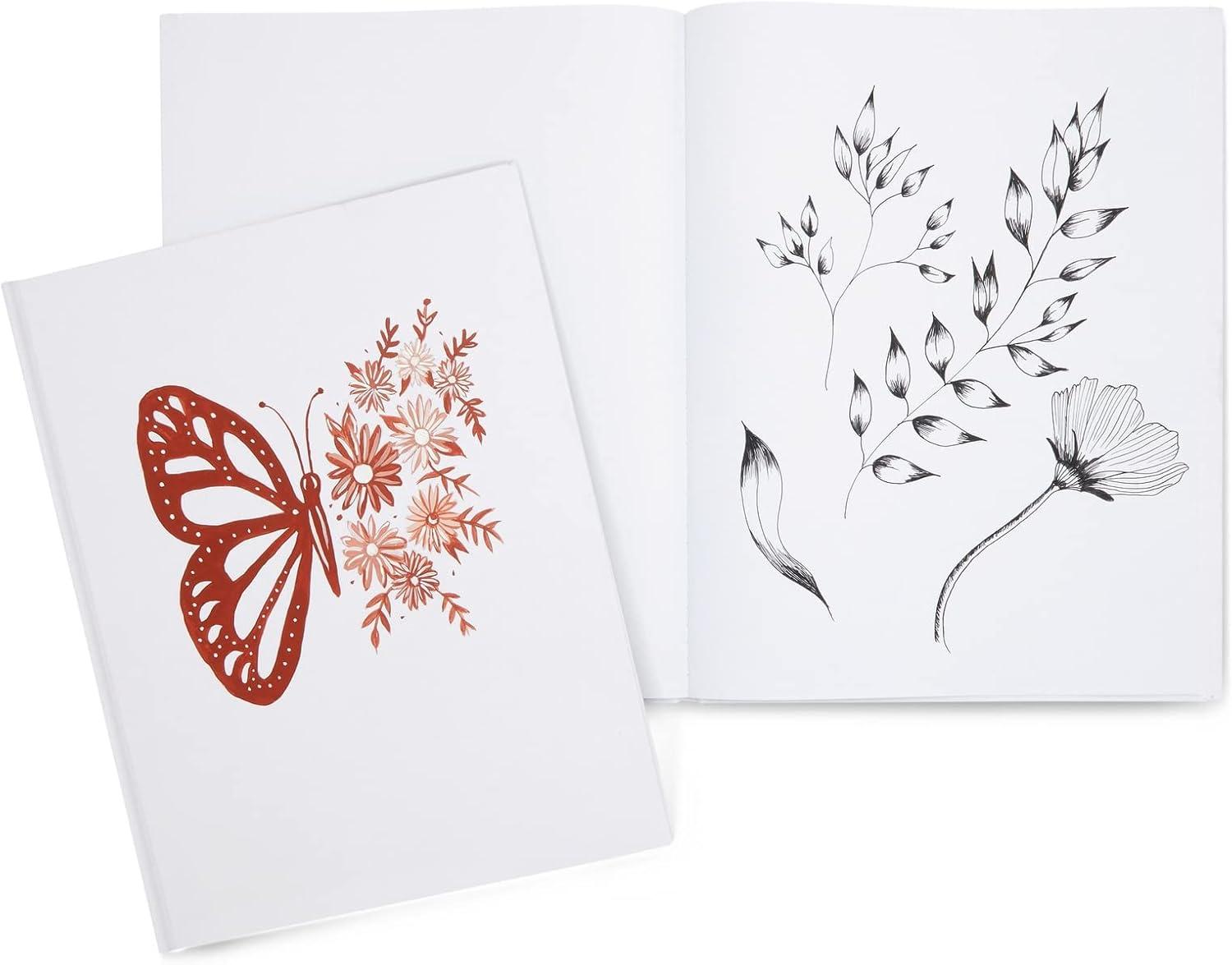 Paper Junkie White Hardcover Blank Books for Kids to Write Stories, 8.5x11 Unlined Journals for Students (36 Pages, 3 Pack)