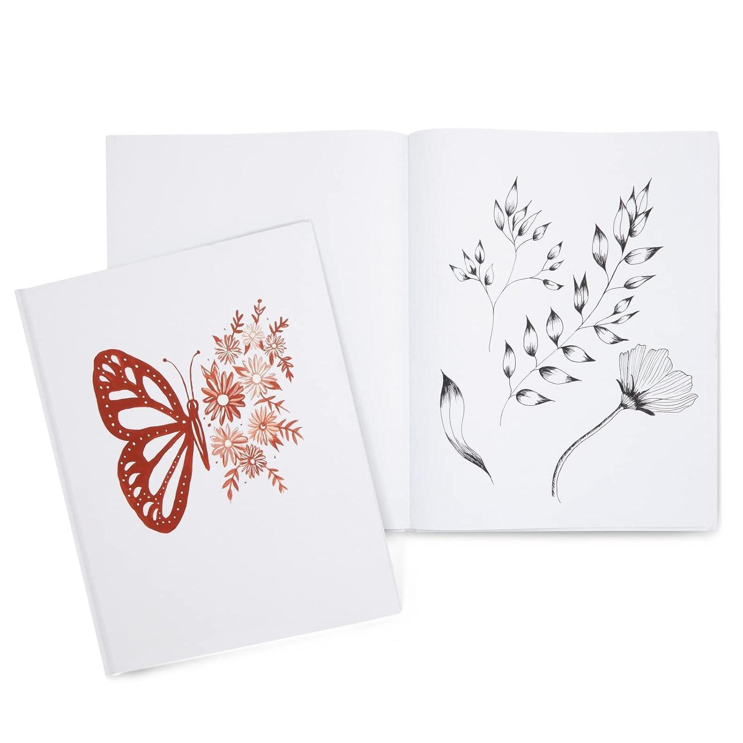 Paper Junkie White Hardcover Blank Books for Kids to Write Stories, 8.5x11 Unlined Journals for Students (36 Pages, 3 Pack)