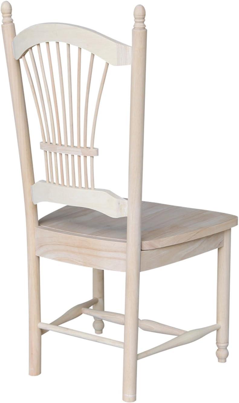 International Concepts Set Of 2 Sheafback Chair Unfinished: Hardwood Frame, Farmhouse Style, 225 lbs Capacity