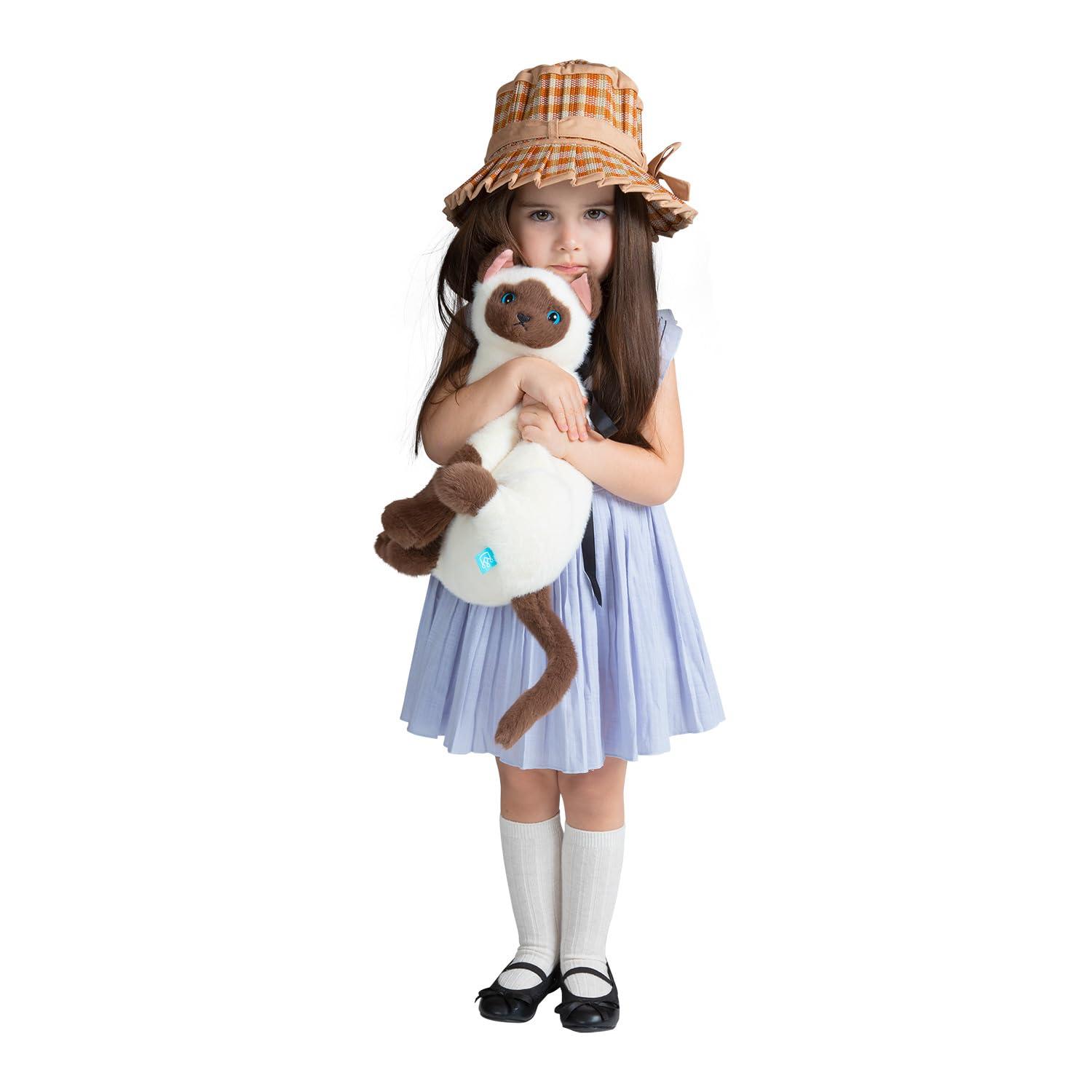 Cream and Brown Plush Siamese Cat Stuffed Animal Companion