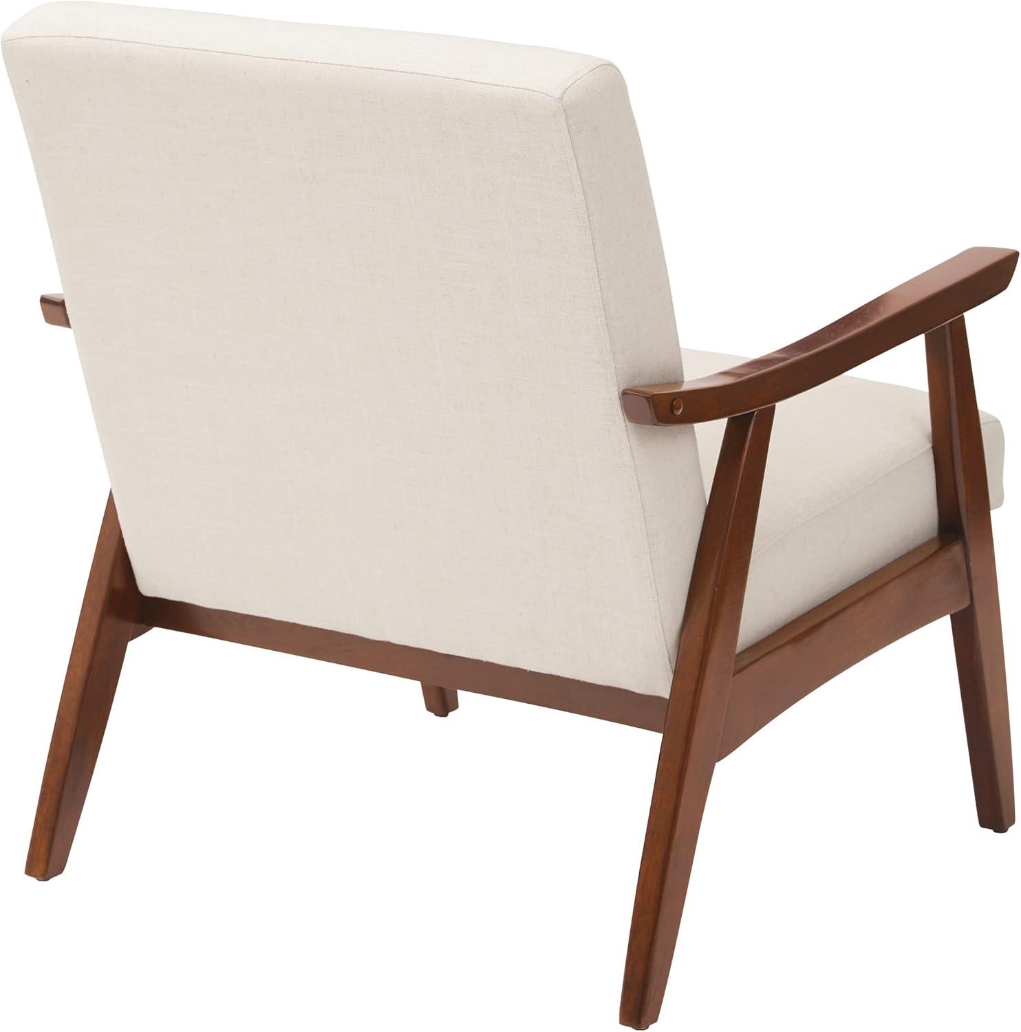 Davis Chair in Linen Beige fabric with Medium Espresso frame