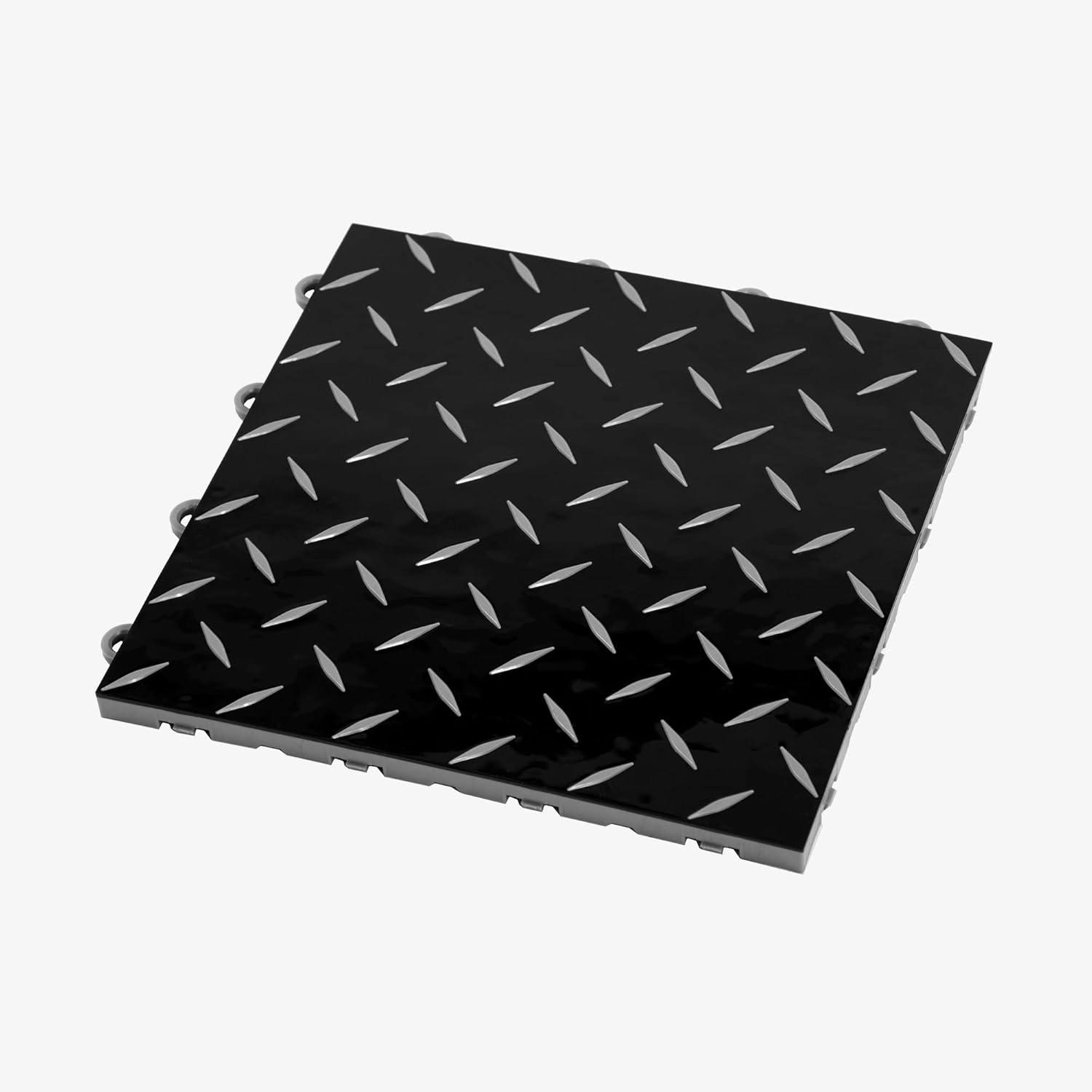 FlooringInc Nitro Pro Garage Tiles, Diamond, 40 Pack, 40 Sq/Ft. Black/Gunmetal