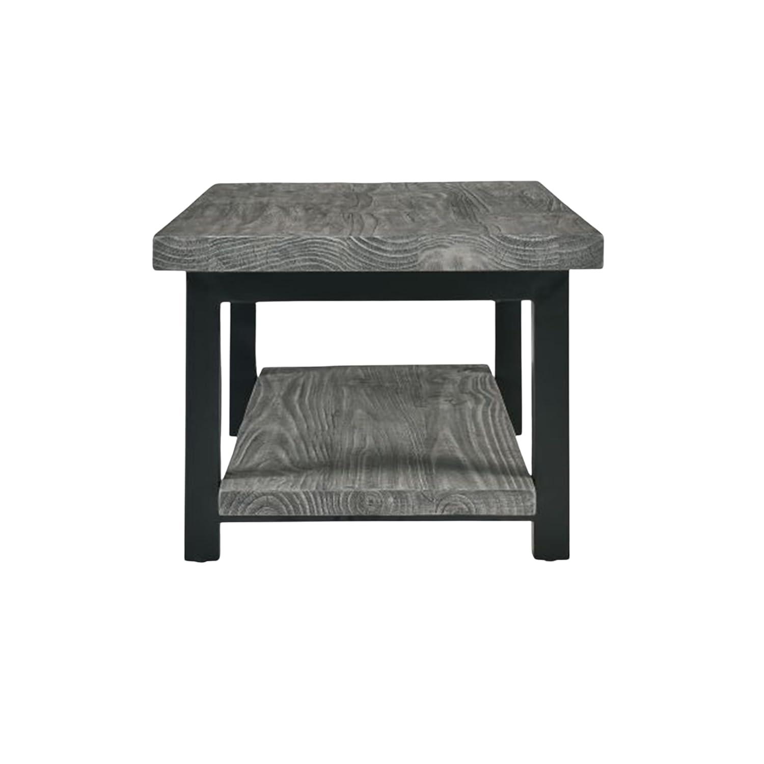 42" Pomona Metal and Reclaimed Wood Coffee Table Slate Gray - Alaterre Furniture