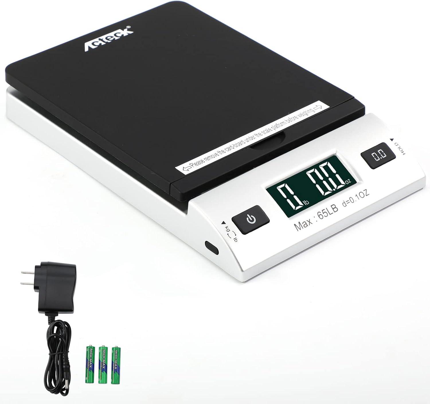 Black Silver 65LB Digital Postal Shipping Scale with Batteries