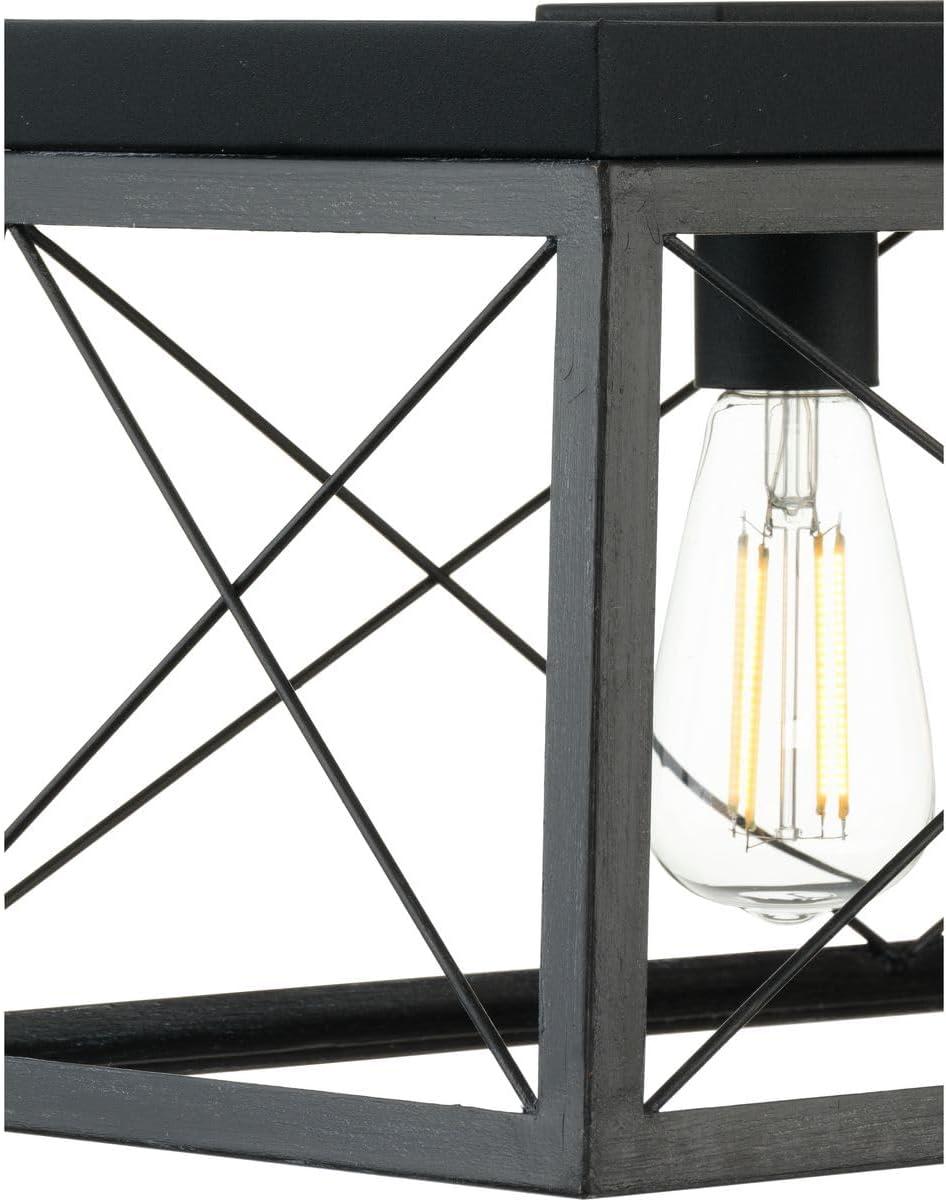 Progress Lighting Briarwood 5-Light Linear Chandelier, Textured Black, No Shade