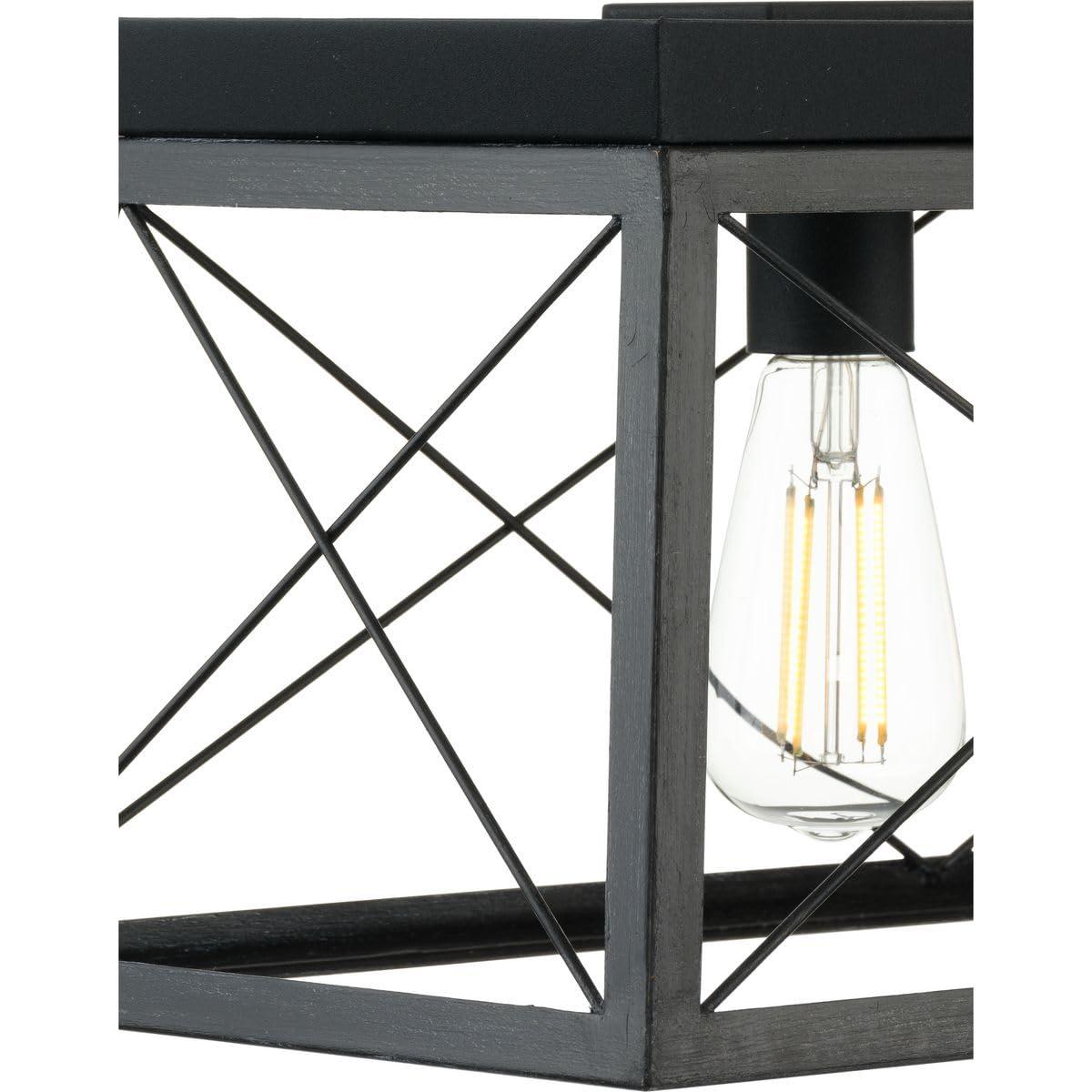 Progress Lighting Briarwood 5-Light Linear Chandelier, Textured Black, No Shade