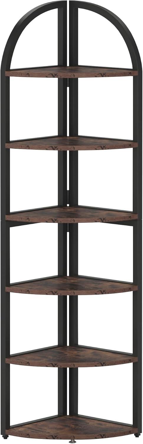 Hommoo 6-Tier Corner Shelf, 71 inch Tall Corner Bookshelf for Small Space