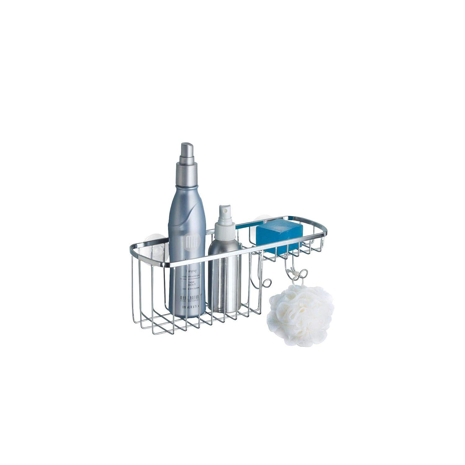 InterDesign iDesign Gia Polished Stainless Steel Bathroom Suction Combo Organizer Basket - 11" x 4.25" x 4" & Reviews | Wayfair
