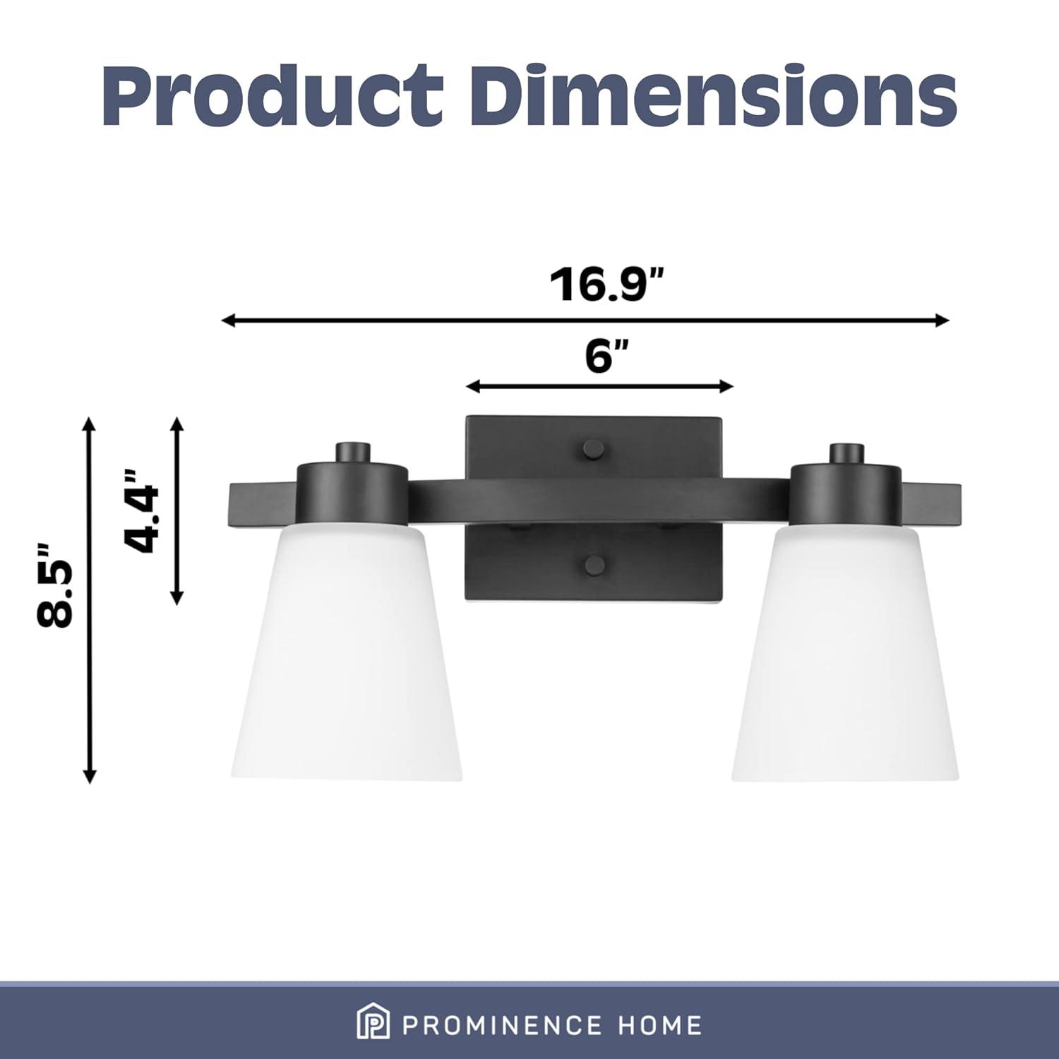 Prominence Home Fairendale 4-Light Matte Black Bathroom Vanity Light with Frosted Glass Shade