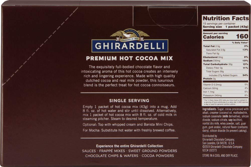 Ghirardelli Premium Hot Cocoa Envelopes, Rich chocolate, 22.7 Ounce (Pack of 15)