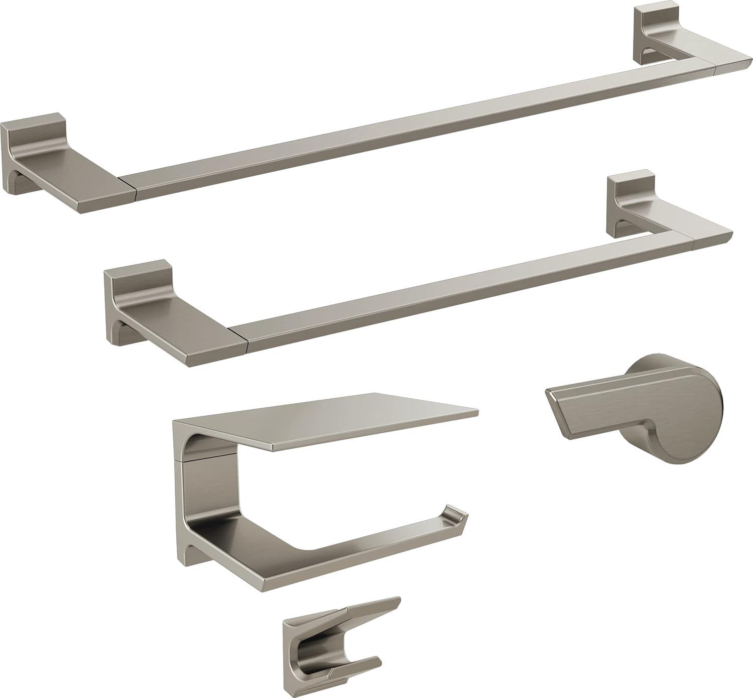 Pivotal Wall Mount Single Post Toilet Paper Holder with Shelf Bath Hardware Accessory