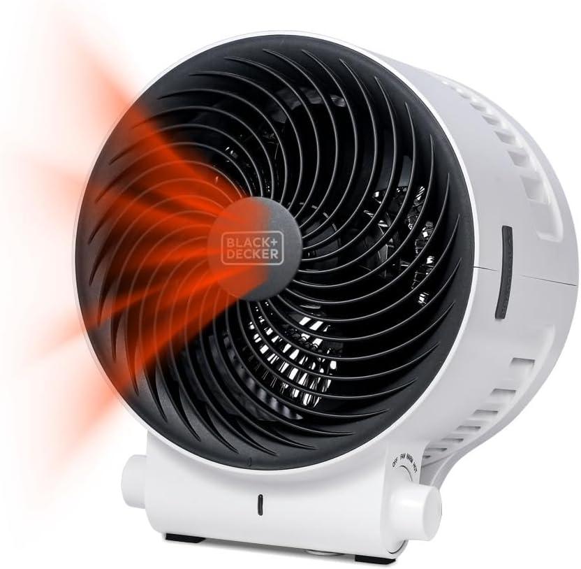 BLACK+DECKER BLACK+DECKER Dual Function Desktop Heater & Fan, 3 Settings, 750W/1500W Space Heate, White