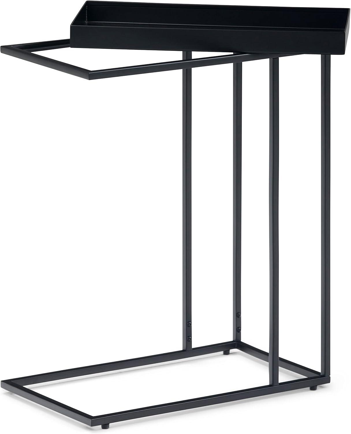 Simpli Home Garner 18"W Metal Mid-Century Modern C Side Table with Removable Tray Top