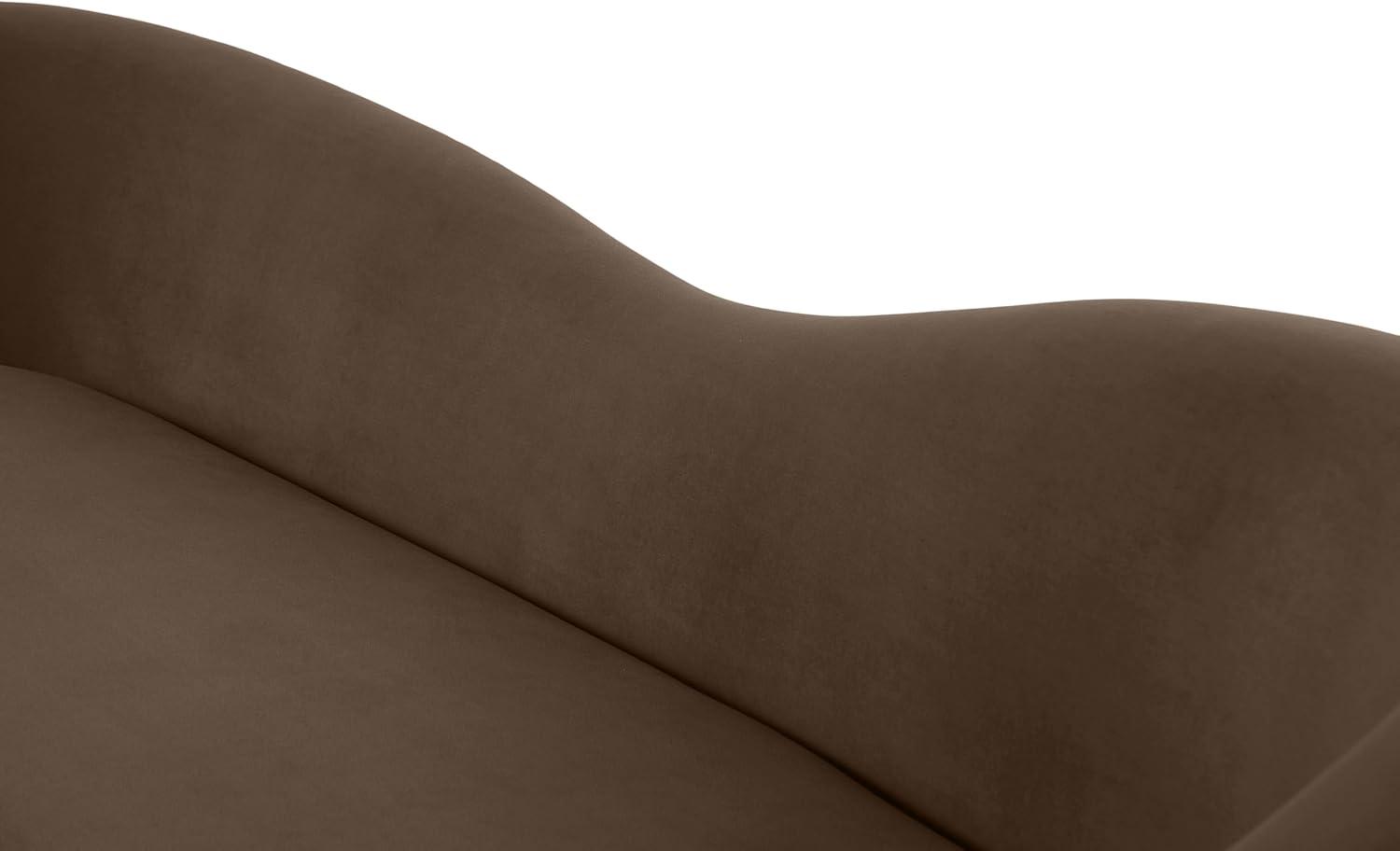 Ritz Brown Velvet Sofa with Gold Metal Legs