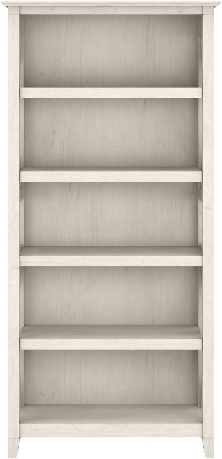 Bush Furniture Key West Tall 5 Shelf Bookcase in Linen White Oak