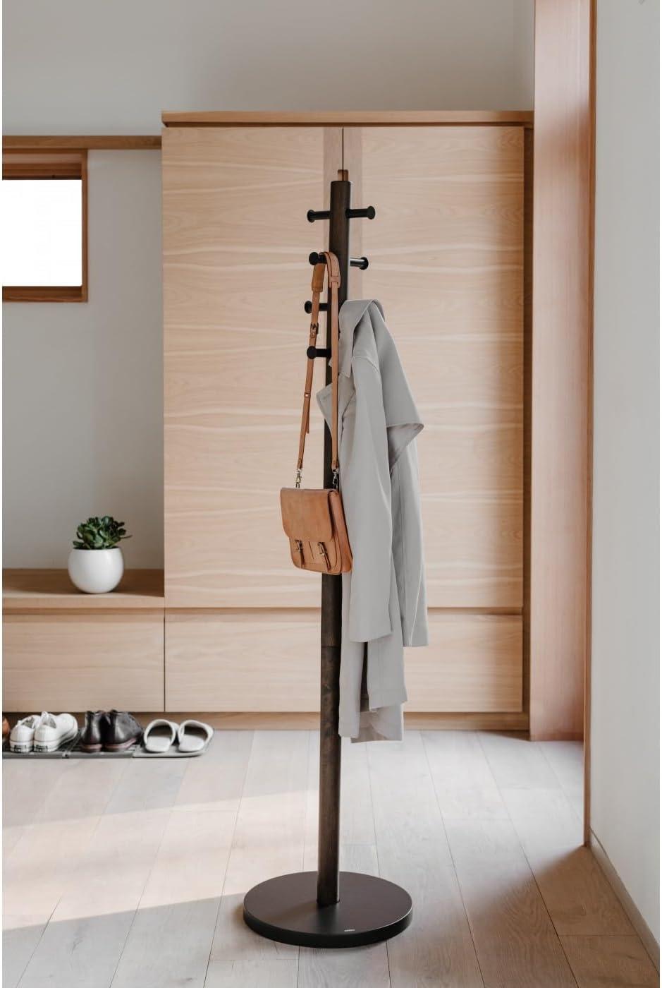 Pillar 8 - Hook Freestanding Solid Wood Coat Rack