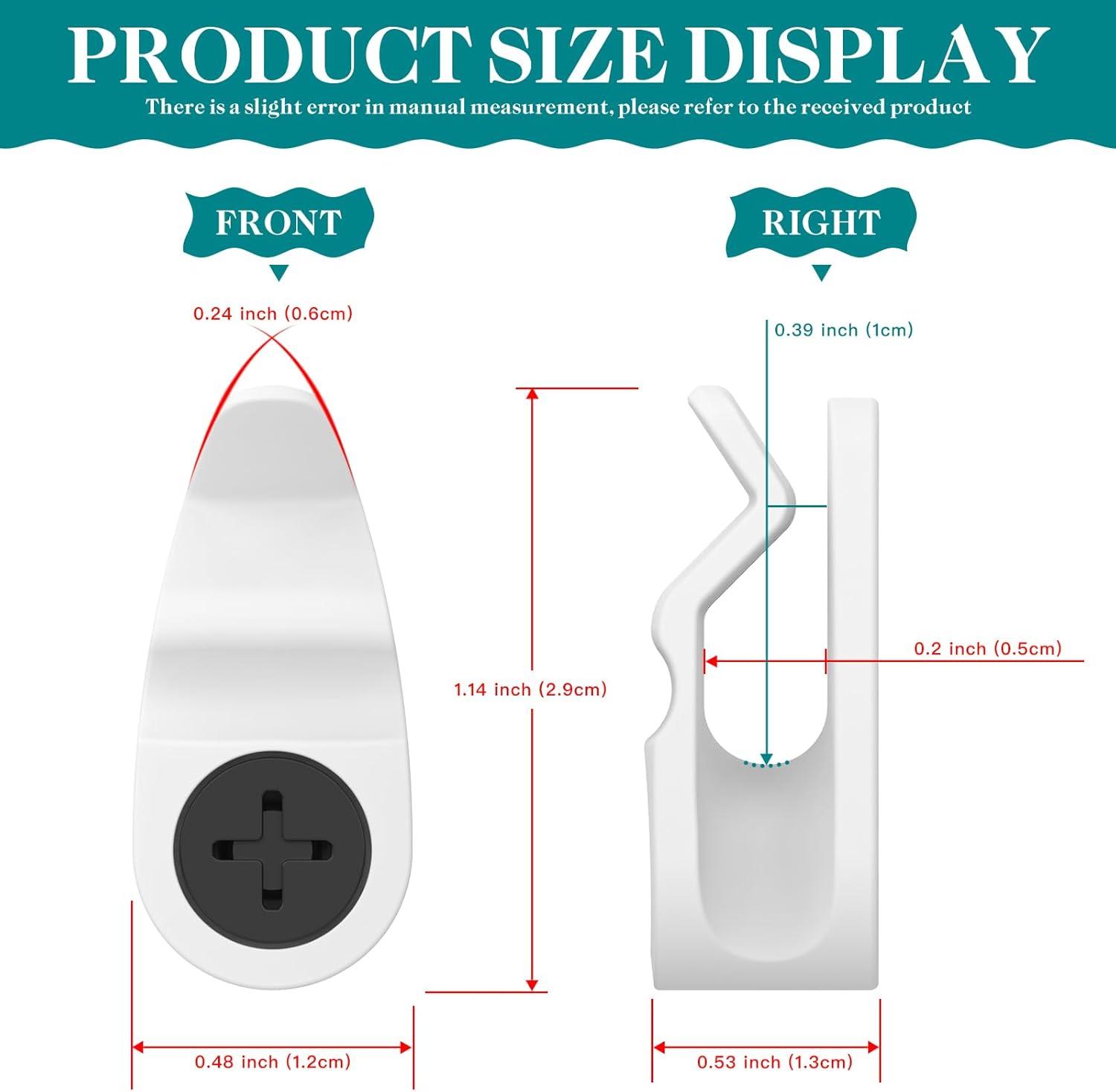 Hooks for Outdoor String Lights Clips, Christmas Light Clips Weatherproof, Lights Hanger Hooks for Hanging Christmas Light, Fairy Light, Cable, Holiday Decor - White, 50 Pack