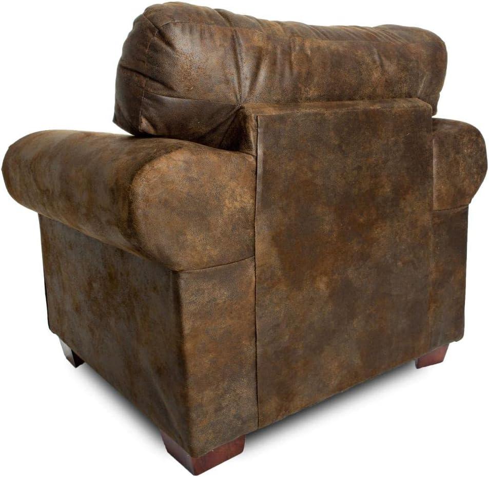 Rustic Lodge Deer Tapestry & Brown Microfiber Accent Chair Set