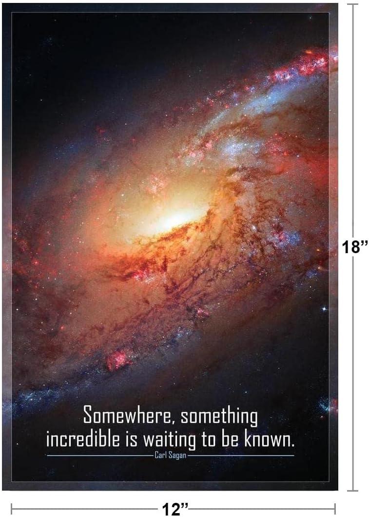 Somewhere Something Incredible is Waiting To Be Known Carl Sagan Famous Motivational Inspirational Quote Solar System Outer Space Universe Constellation Hubble Cool Wall Art Print Poster 12x18