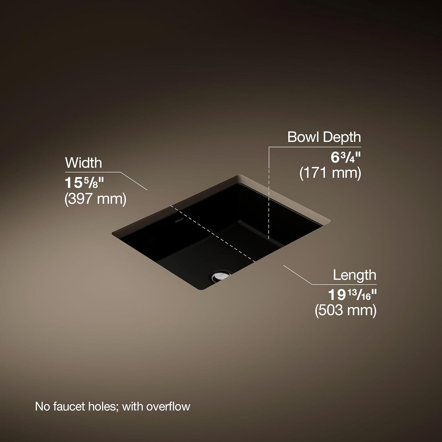 Verticyl Rectangular Undermount Bathroom Sink with Overflow