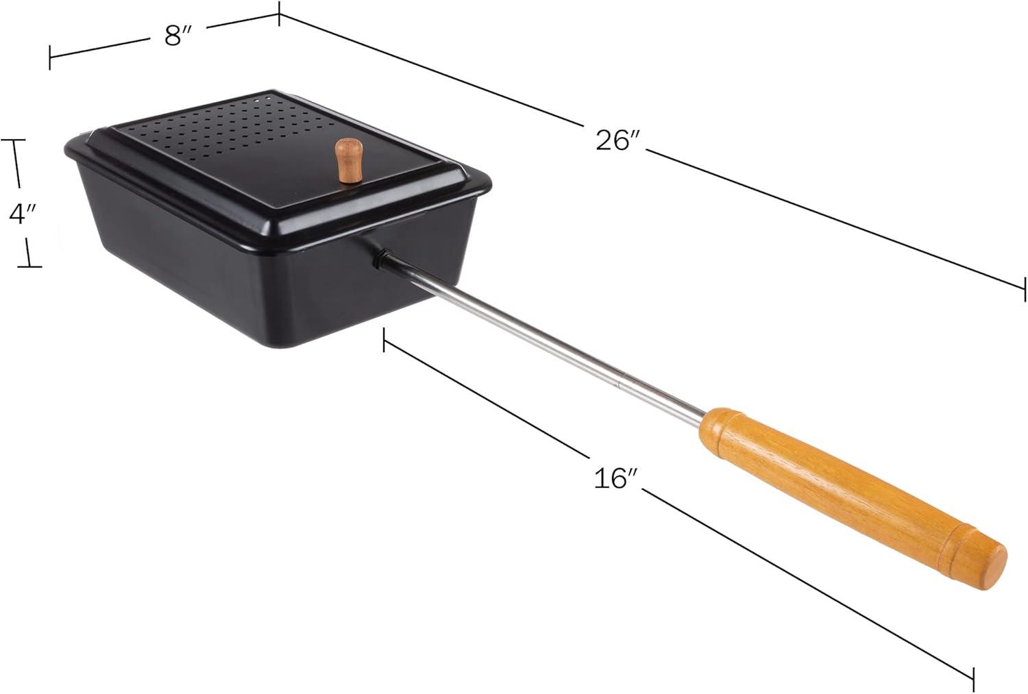 Great Northern Popcorn Campfire Popcorn Popper - Old Fashioned Popcorn Maker with Nonstick Finish and Extended Handle - Camping Gear and Campfire Cooking Equipment by Great Northern Popcorn (Black)