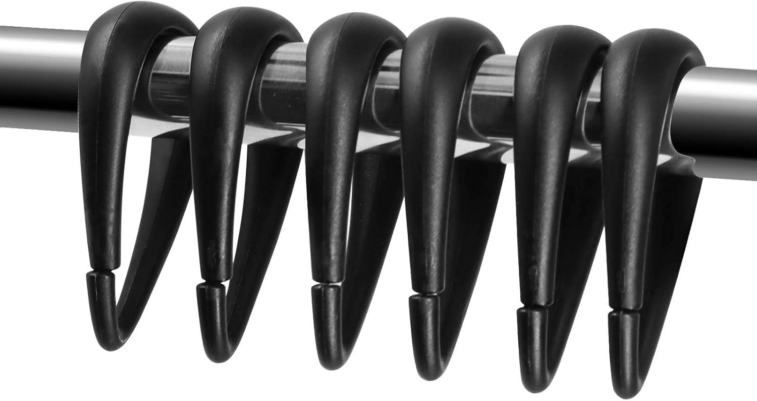 24 PCS Plastic Shower Curtain Rings, Shower Curtain Hooks for Bathroom, C Type Ring Hook for Shower Curtain, Plastic Shower Curtain Rings(Transparent)