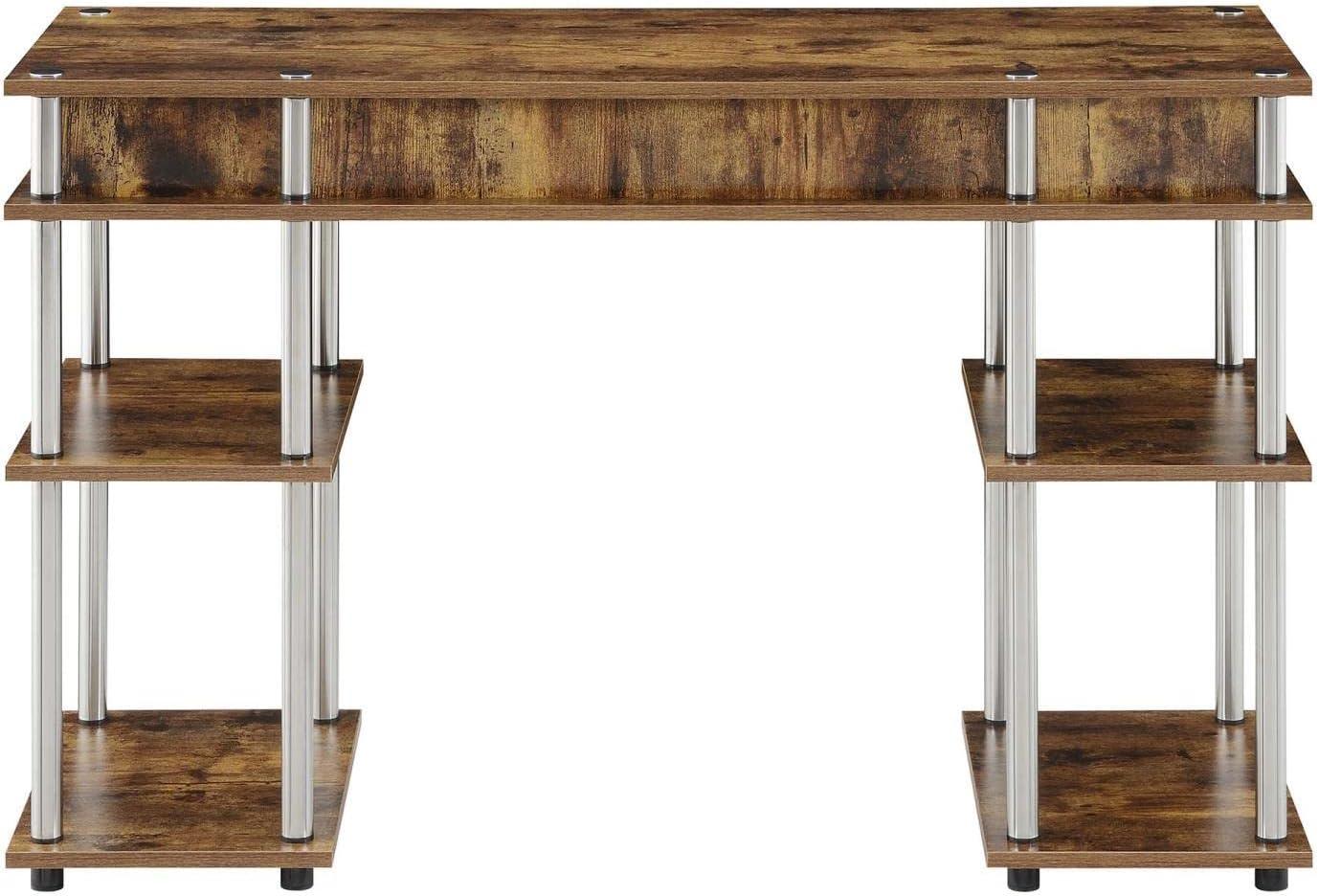 Barnwood Espresso 48" Wood Student Desk with Shelves