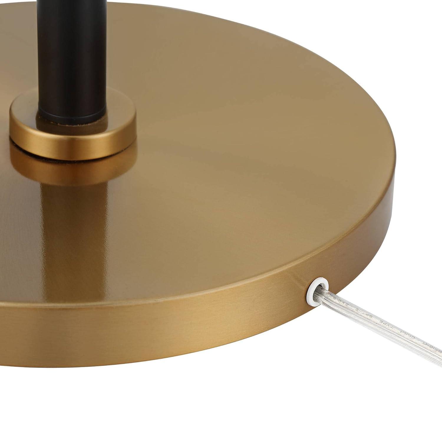 Possini Euro Design Quatro Mid Century Modern Tree Floor Lamp 71" Tall Black Gold Metal 4 Light Frosted Glass Cone Shade for Living Room Bedroom House