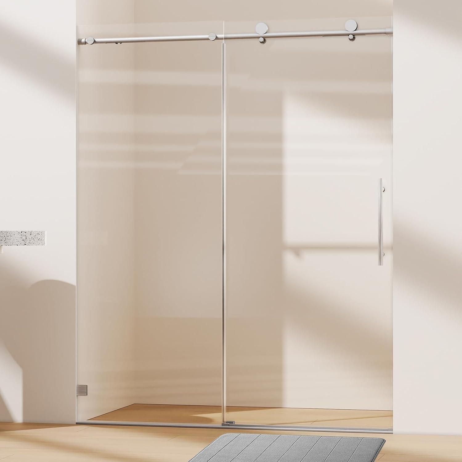 56 - 60 in. W x 58 in. H Semi-Frameless Sliding Bathtub Door in Finish with Clear SGCC Tempered Glass
