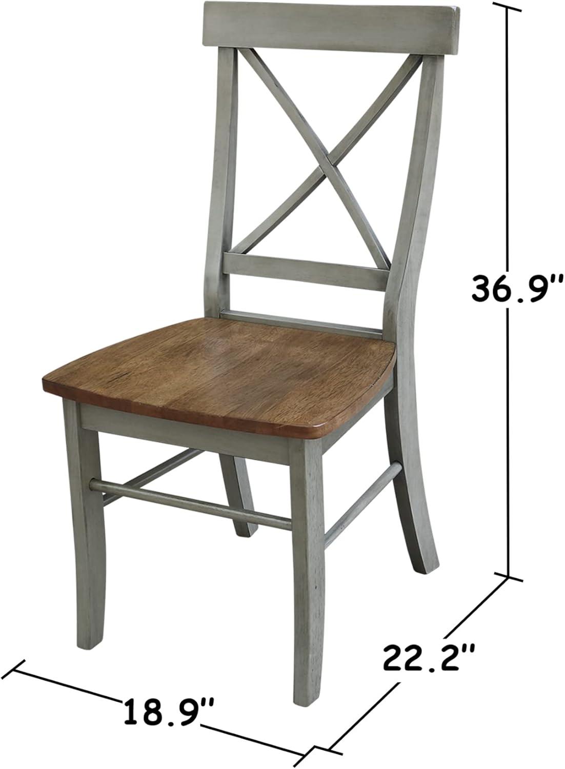 Elegant White Parawood High Cross Back Chair, Set of 2