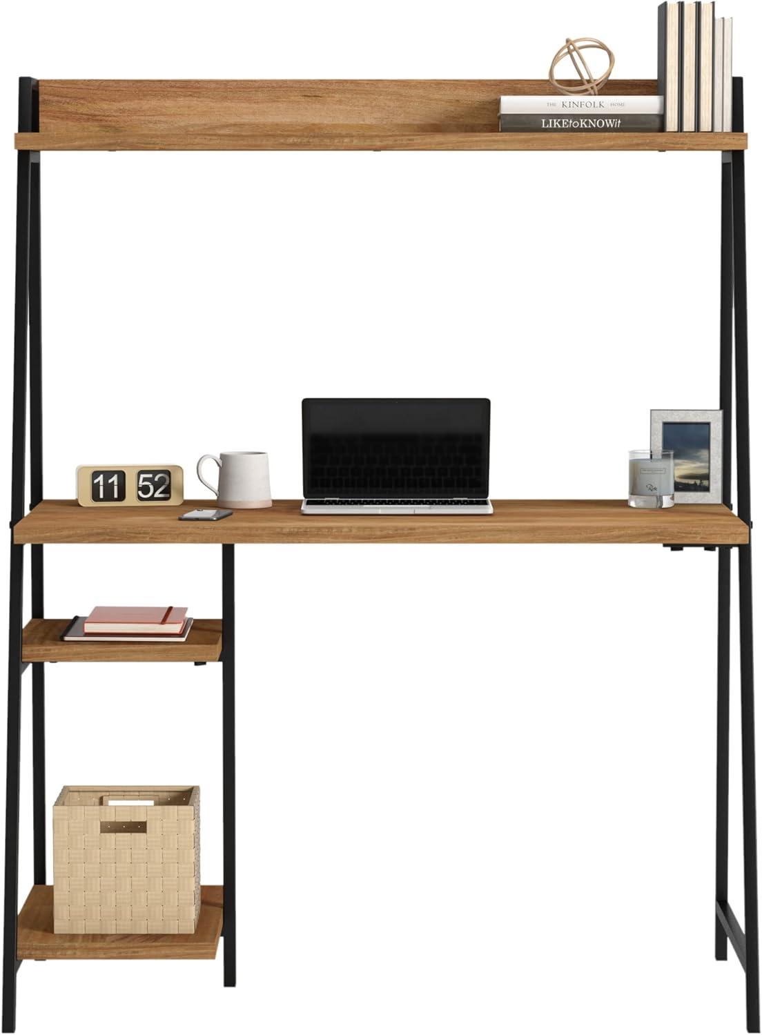 Sauder 424933 North Avenue Desk With Hutch, Charter Oak Finish