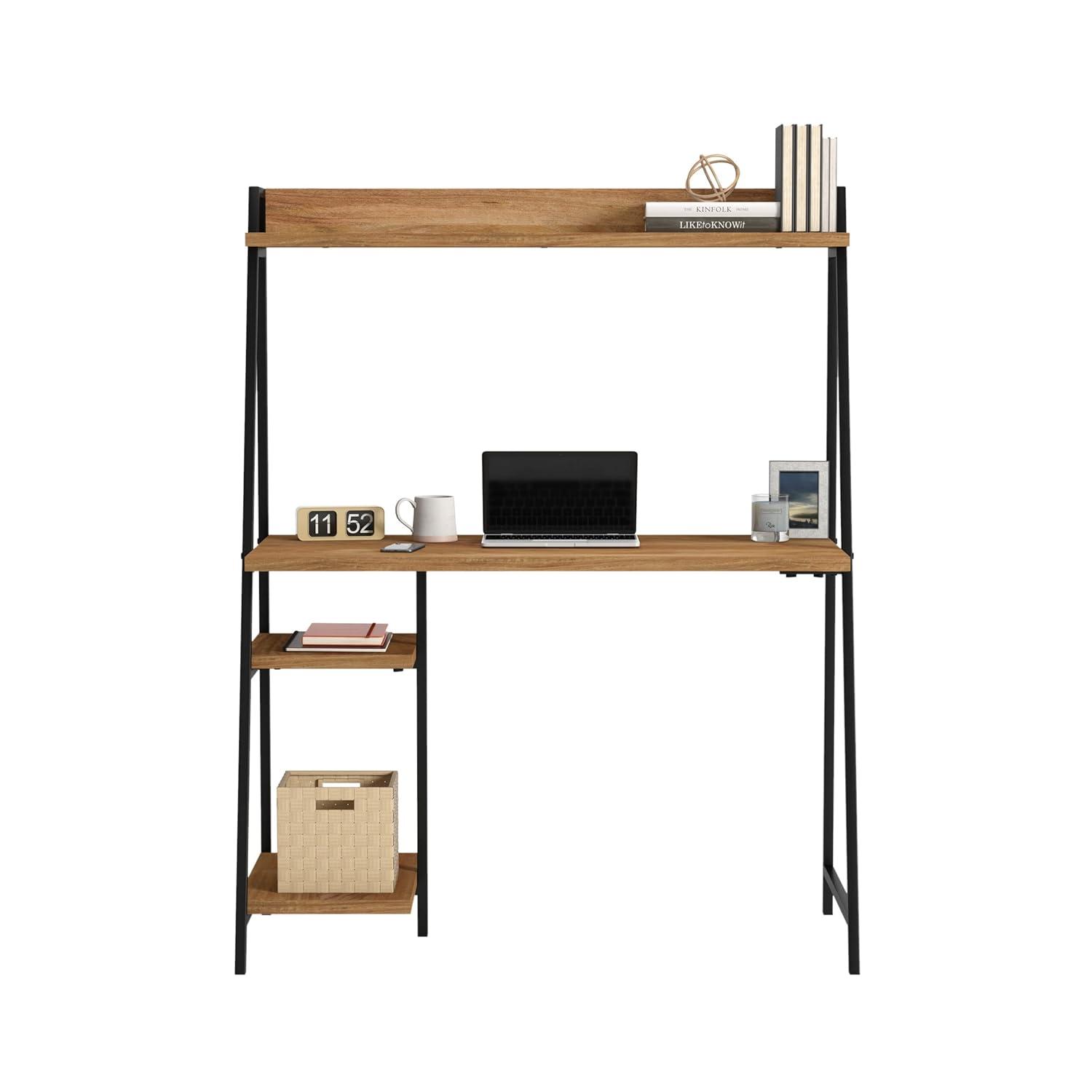 Sauder 424933 North Avenue Desk With Hutch, Charter Oak Finish