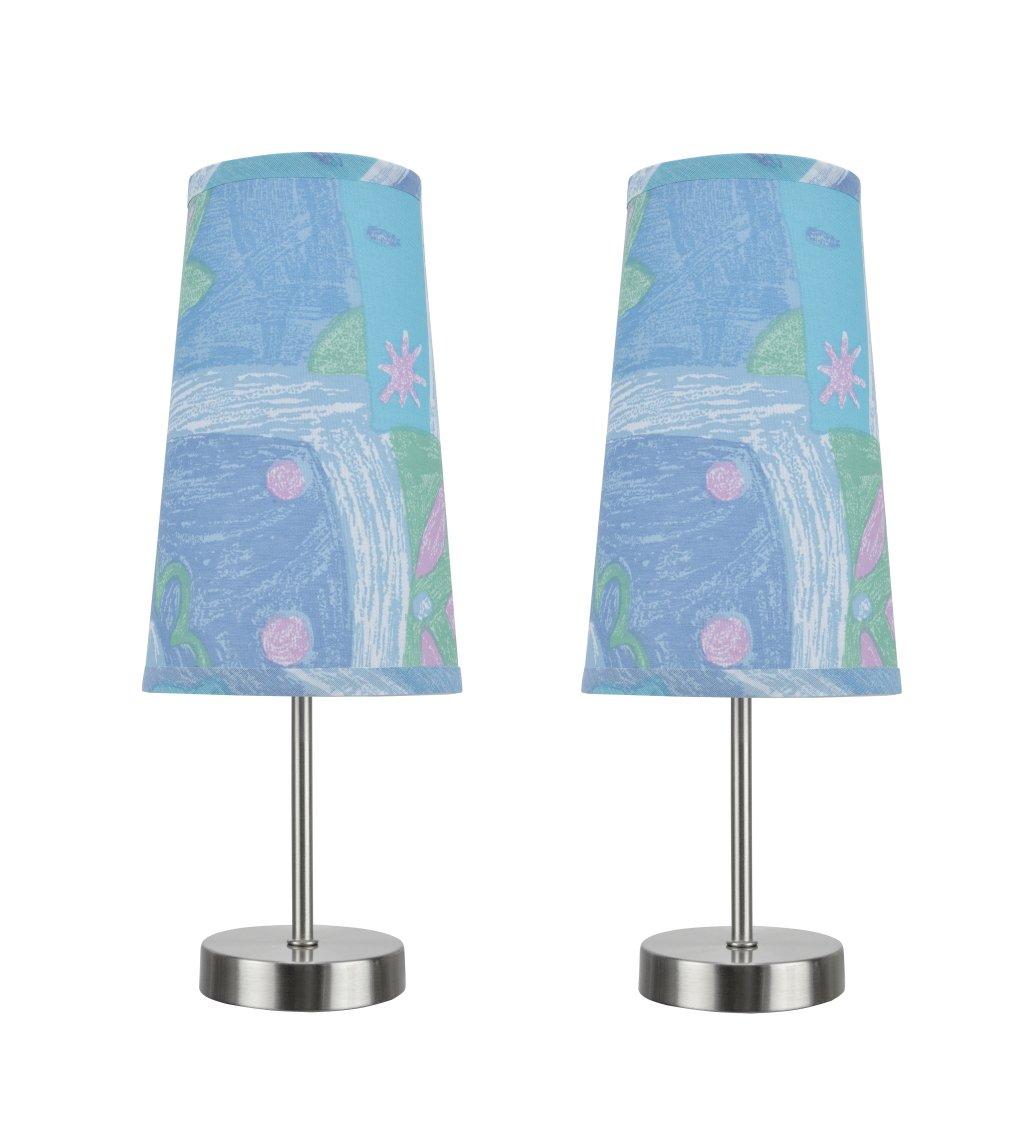 Aspen Creative 40084-1, 2-Pack Set - One-Light Candlestick Table Lamp, Contemporary Design in Satin Nickel, 14 1/4" High