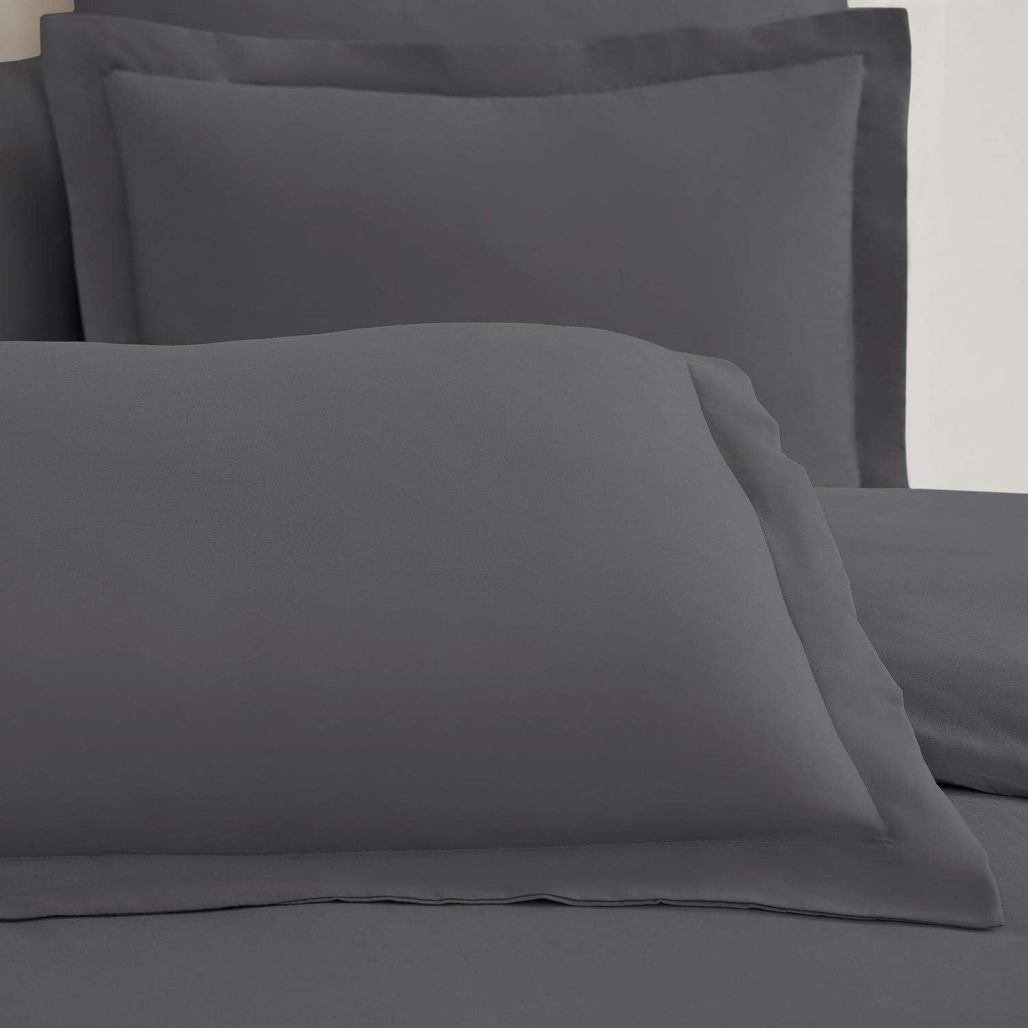 Mellanni Microfiber Duvet Cover Set, Twin, Gray, 3 Piece