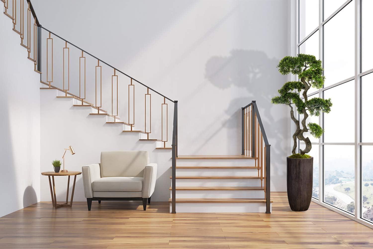 Vintage Home Artificial Faux Vintage Real Touch 53" Tall Bonsai Tree with Fiberstone Planter, Indoor and Outdoor use