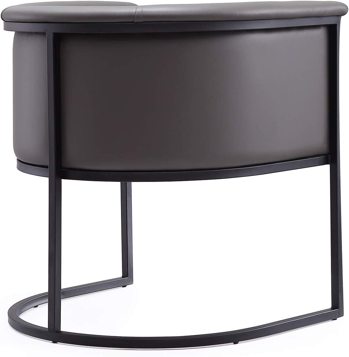 Manhattan Comfort Cosmopolitan Faux Leather Dining Chair Pebble: Upholstered, Metal Legs, No Assembly Required