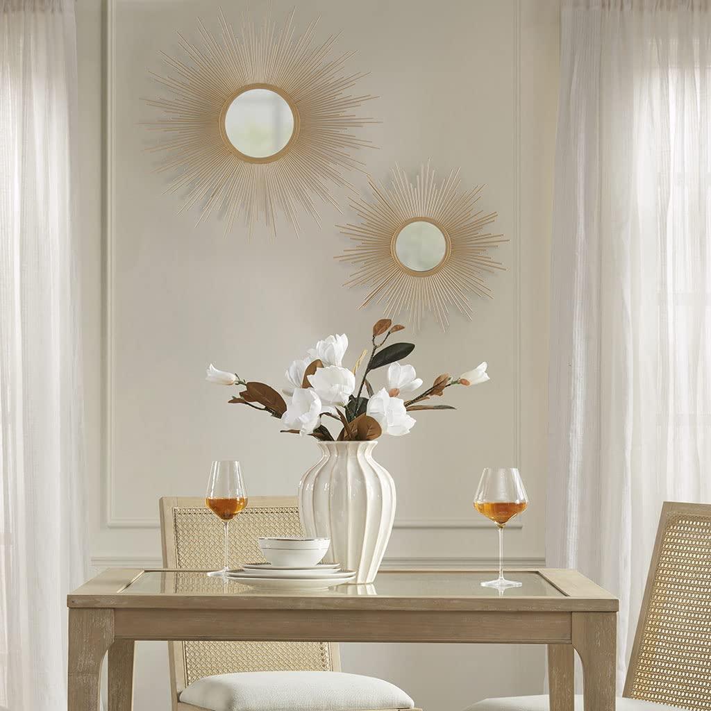 Madison Park Fiore Sunburst Wall Decor Mirror 14.5"D in Gold